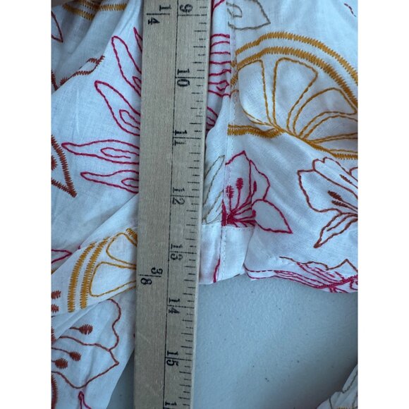 C&C California floral‎ embroidered lagen look beach gauzy pants sz L - Picture 5 of 8